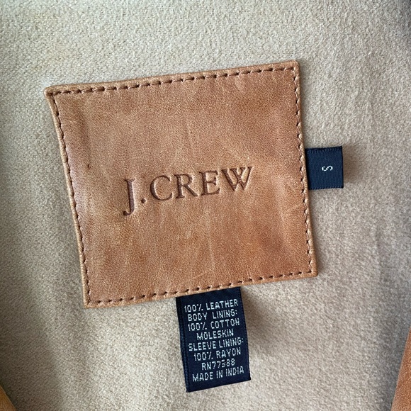 J Crew tan leather pea coat - Picture 6 of 11